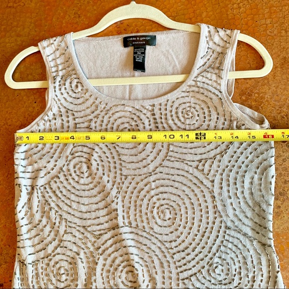 CABLE & GAUGE Gray beaded sweater - Picture 5 of 7